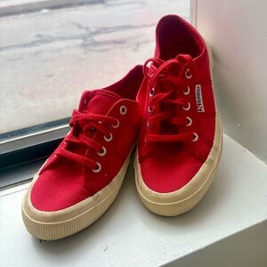 Superga Red Canvas Sneakers – Size 37.5